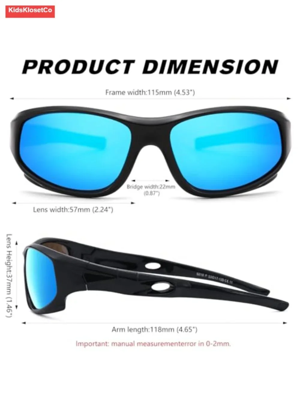 Youth Sports Polarized Sunglasses with Strap for Baseball Beach